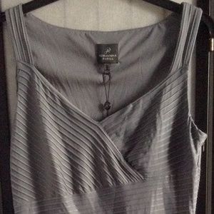 NWT Adrianna Papell Women's 12 Gray Ribbed Dress